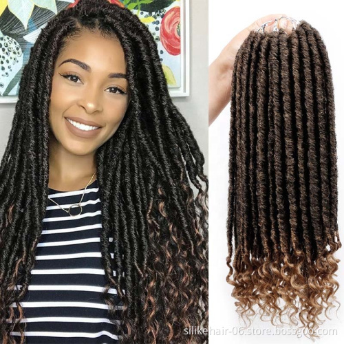 18 "Soft Curly Dreadlocks  braids pictures dread braids styles Crochet Goddess faux Locs crochet braid african hair extensions